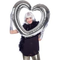 Foto Frame - hart - zilver - 80 x 70 cm - opblaasbaar/folie ballon - photo prop - thumbnail