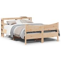 Bedframe met hoofdbord massief grenenhout 140x190 cm