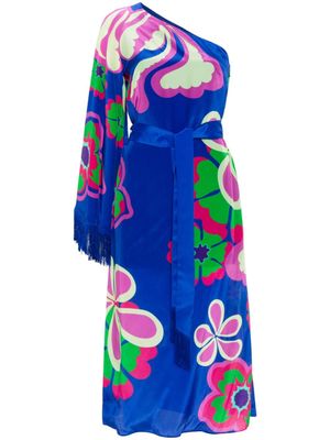 Borgo De Nor robe mi-longue Aubrey à une épaule - Bleu