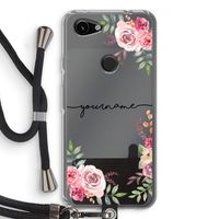 Rozen: Pixel 3a Transparant Hoesje met koord