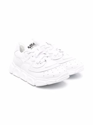 MM6 Maison Margiela Kids baskets en cuir - Blanc