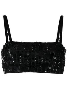 P.A.R.O.S.H. haut crop brodé de sequins - Noir