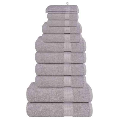 VidaXL 12-delige handdoekenset 360 g/m² 100% katoen grijs