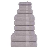VidaXL 12-delige handdoekenset 360 g/m² 100% katoen grijs VidaXL 12-delige handdoekenset 360 g/m² 100% katoen grijs