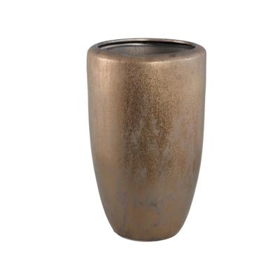 Kyleigh Bronzen Ronde Keramische Pot Glad Hoog L