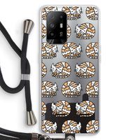 Slapende poes: Oppo A94 5G Transparant Hoesje met koord