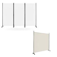 Draagbare Scheidingswand met 3 Panelen van Stof en Enkel Scheidingspaneel Privacyschermen en Draagbare Kamerschermen voor Binnen