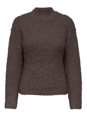 Only Onllulu Ls Rib Highneck Cc Knt Trui 4853090 Seal Brown