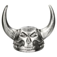 Carnaval verkleed Viking helm - grijs - met hoorns - plastic - heren - krijger/ridder - thumbnail