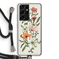 Hello bloemen: Samsung Galaxy S21 Ultra Transparant Hoesje met koord Hello bloemen: Samsung Galaxy S21 Ultra Transparant Hoesje met koord