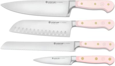 Wusthof Messenset Classic Koksmes Santokumes Broodmes Officemes - Pink Himalayan Salt 4-delig