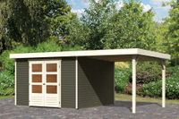 Woodfeeling | Tuinhuis Askola 6 met Overkapping 2,4 | Terragrijs - thumbnail