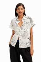 Korte mouwen shirt met teksten. - WHITE - S Korte mouwen shirt met teksten. - WHITE - S