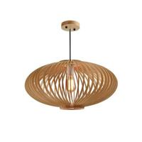 QUVIO Hanglamp hout rond 58cm - QUV5045L-WOOD - thumbnail