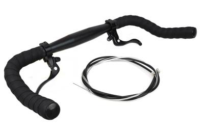 Santafixie Bullhorn Aluminum Stuur 31.8 mm met Stuurlinten en Remmen - Zwart Santafixie Bullhorn Aluminum Stuur 31.8 mm met Stuurlinten en Remmen - Zwart