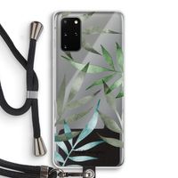 Tropical watercolor leaves: Samsung Galaxy S20 Plus Transparant Hoesje met koord