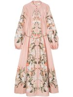 ZIMMERMANN robe mi-longue Lexi Billow en lin - Rose