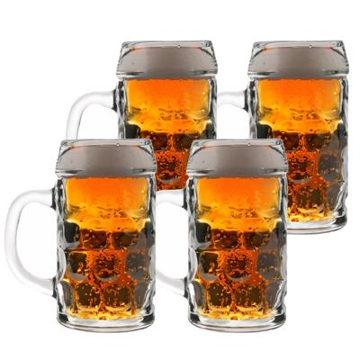Grote Bierpullen/Bierglazen van 1 liter - 4x - Oktoberfest glazen