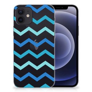 iPhone 12 | 12 Pro (6.1") TPU bumper Zigzag Blauw