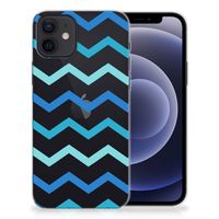 iPhone 12 | 12 Pro (6.1") TPU bumper Zigzag Blauw - thumbnail