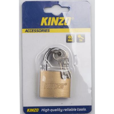 Hangslot 40mm - messing - inclusief 3 sleutels - stalen beugel