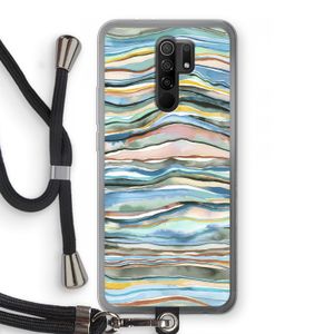 Watercolor Agate: Xiaomi Redmi 9 Transparant Hoesje met koord
