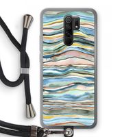 Watercolor Agate: Xiaomi Redmi 9 Transparant Hoesje met koord