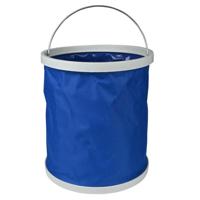 Benson Emmer opvouwbaar - 11 L - blauw/wit - kunststof en rubber - camping emmer Benson Emmer opvouwbaar - 11 L - blauw/wit - kunststof en rubber - camping emmer