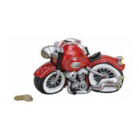Rode motorfiets spaarpot 21 cm   - - thumbnail