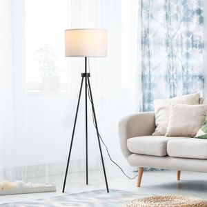 HOMCOM Staande lamp vloerlamp vloerlamp E27 staal 37 x 37 x 152 cm (zwart + wit) | Aosom Netherlands