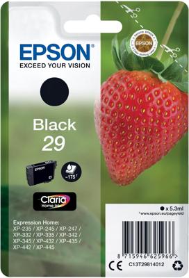 Epson inktcartridge 29, 175 pagina&apos;s, OEM C13T29814012, zwart