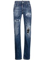 DSQUARED2 jean à effet usé - Bleu
