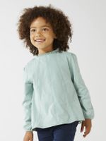 Oeko-Tex® Macramé Details Meisjesblouse T-shirt groen - thumbnail