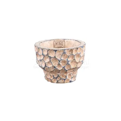 PTMD Bloempot Liselot Bruin Rond Ø12cm