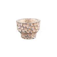 PTMD Bloempot Liselot Bruin Rond Ø12cm