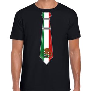 Verkleed T-shirt voor heren - stropdas Mexico - zwart - supporter - themafeest