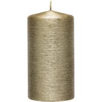 Cilinderkaars/stompkaars - creme goud - 7 x 13 cm - 25 branduren - sfeerkaarsen - kaarsen
