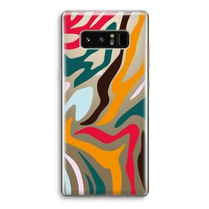 Colored Zebra: Samsung Galaxy Note 8 Transparant Hoesje