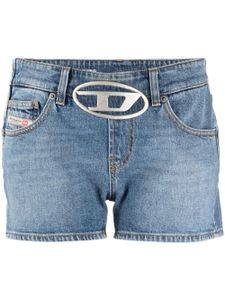 Diesel short en jean De-Lyla-Fsc à plaque logo - Bleu