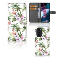Motorola Edge 30 Pro | Telefoonhoesje | Met pasjeshouder | Flamingo Palms