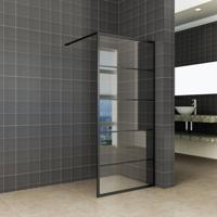 Aqua Splash Inloopdouche Horizon Inclusief Mat Zwart Raster en NANO Glas - 80x200 cm
