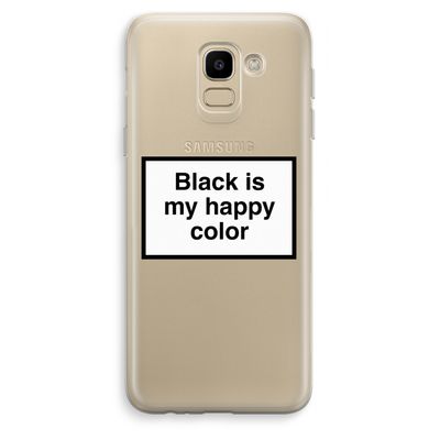 Black is my happy color: Samsung Galaxy J6 (2018) Transparant Hoesje