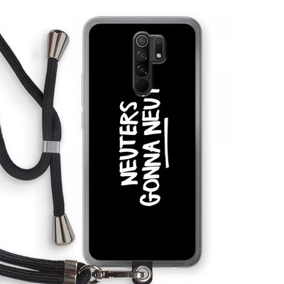 Neuters (zwart): Xiaomi Redmi 9 Transparant Hoesje met koord