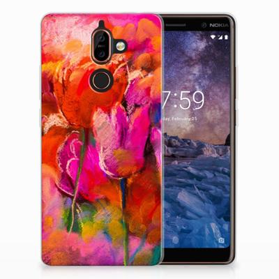Smartphone hoesje Nokia 7 Plus Tulips
