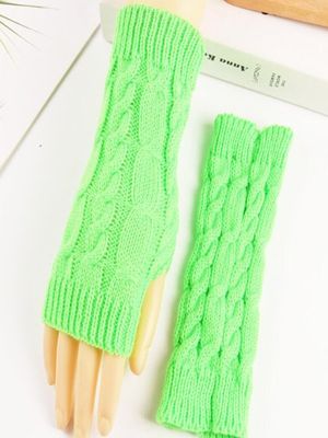 Vintage Statement Plain Twist Fingerless Casual Gloves