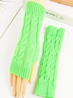 Vintage Statement Plain Twist Fingerless Casual Gloves - thumbnail