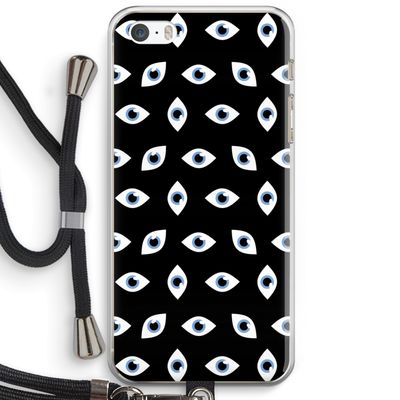 Eyes pattern: iPhone 5 / 5S / SE Transparant Hoesje met koord