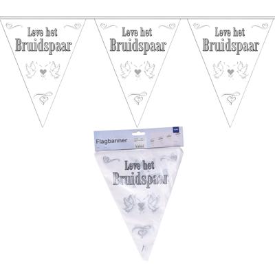 Folat Vlaggenlijn Bruidspaar - 2x stuks - 10 meter - huwelijk - leve het bruidspaar Folat Vlaggenlijn Bruidspaar - 2x stuks - 10 meter - huwelijk - leve het bruidspaar
