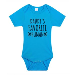 Daddys favourite human cadeau baby rompertje blauw jongens