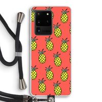 Ananas: Samsung Galaxy S20 Ultra Transparant Hoesje met koord